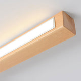 Modern Wooden LED Chandeliers Linear Ceiling Light With Acrylic Shade - Image 12