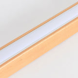 Modern Wooden LED Chandeliers Linear Ceiling Light With Acrylic Shade - Image 15