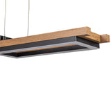 Modern Wooden Linear Island LED Chandeliers - Image 10