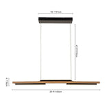 Modern Wooden Linear Island LED Chandeliers - Image 3