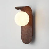 Modern Wooden Wall Mounted Globe Sconces With Glass Diffuser - Image 2