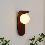 Modern Wooden Wall Mounted Globe Sconces With Glass Diffuser - Image 8