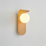 Modern Wooden Wall Mounted Globe Sconces With Glass Diffuser - Image 9