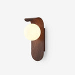 Modern Wooden Wall Mounted Globe Sconces With Glass Diffuser - Image 5