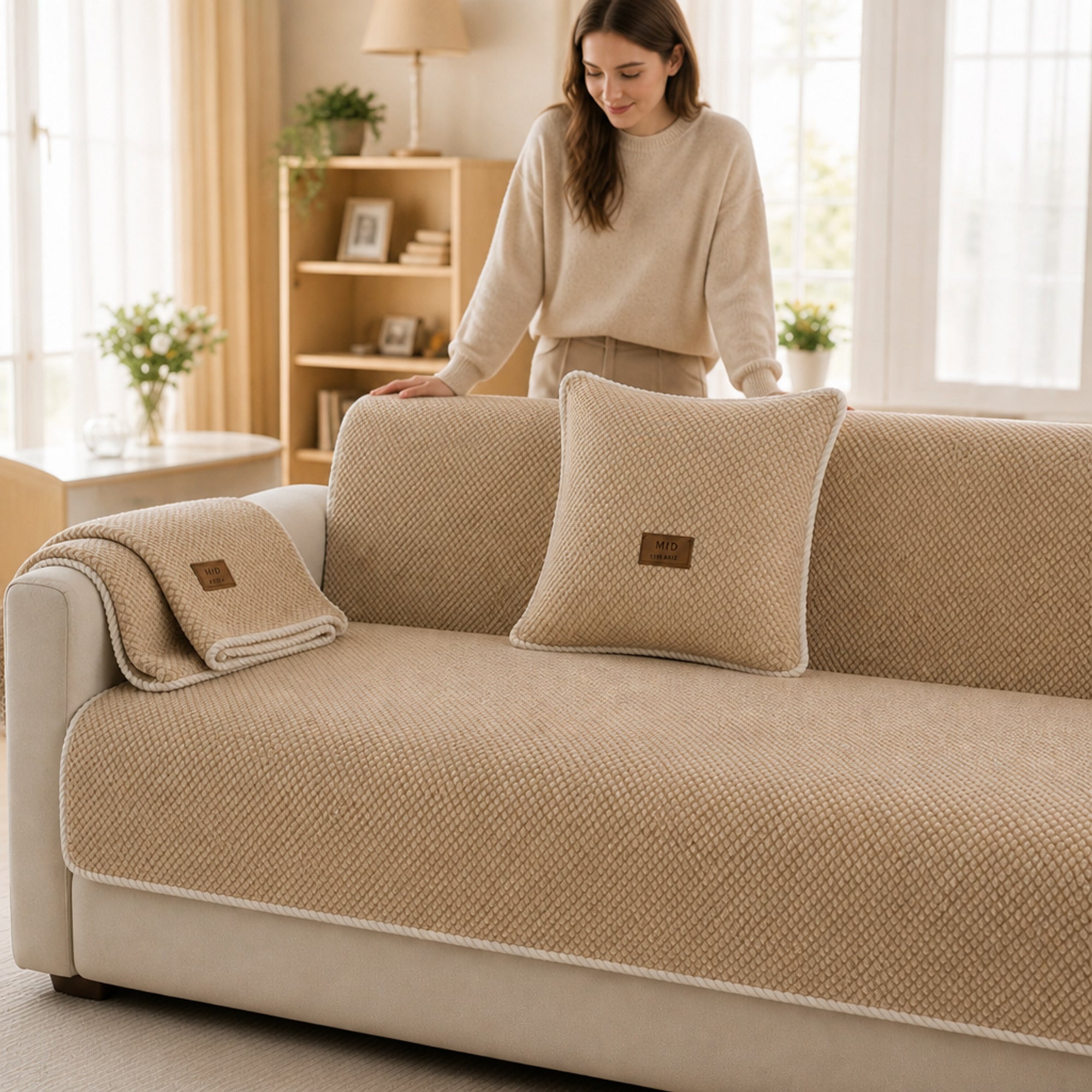 Modular Sofa Cover With Chenille Texture And Anti-Slip Dots - Image 4