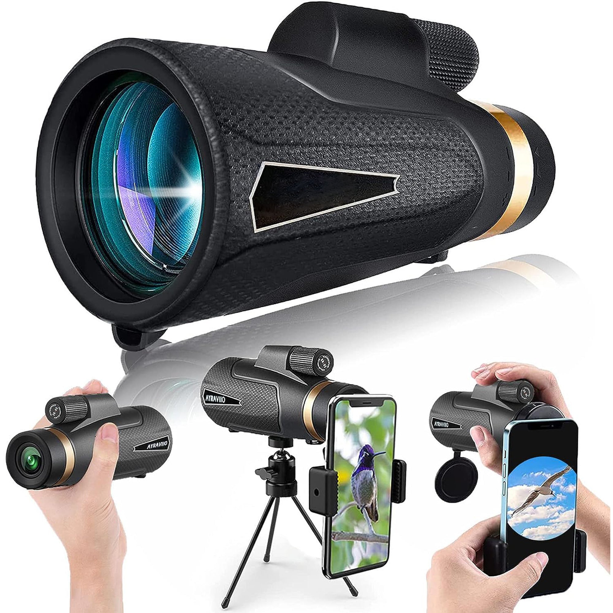Monocular Telescope With 12x Magnification 60mm Objective Lens And Smc BAK-4 Prism For Clear Outdoor Viewing - Image 1