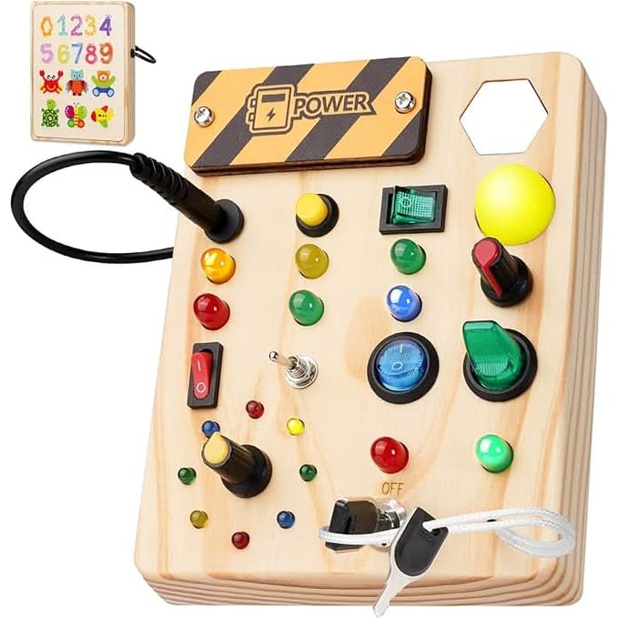 Montessori Learning Board With Leds And Switches For Interactive Motor Skills Development - Image 5