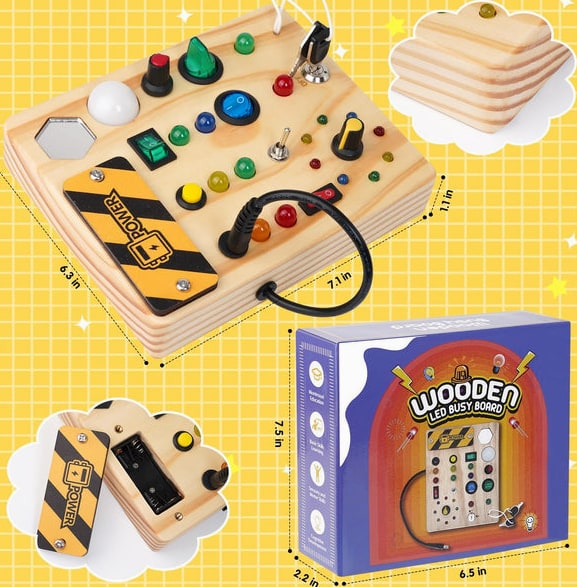 Montessori Learning Board With Leds And Switches For Interactive Motor Skills Development - Image 6