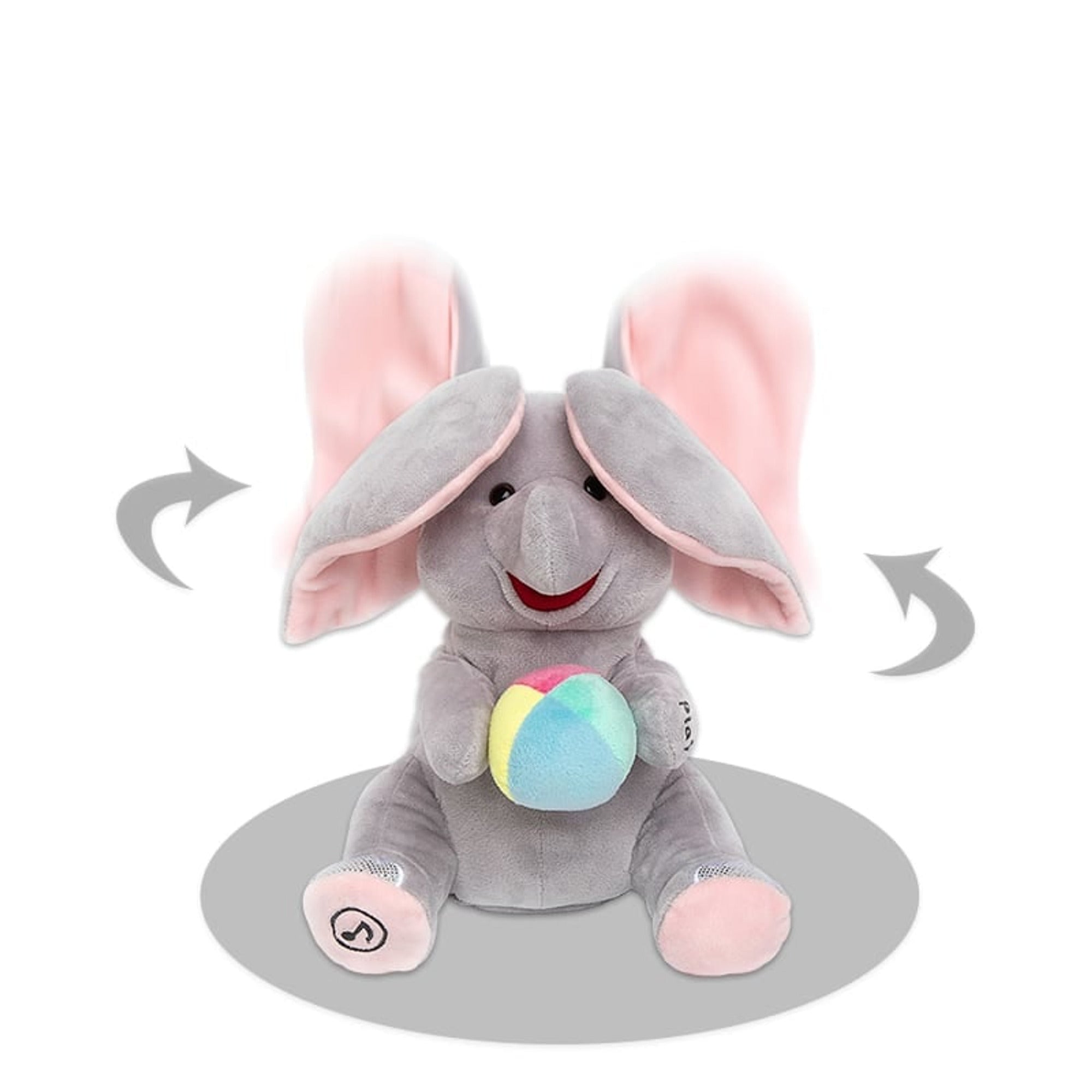 Musical Elephant Plush Toy With Peek-A-Boo Ears And Soothing Melodies For Toddlers - Image 3