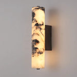 Natural Marble Wall Lights With Cylindrical Shades - Image 1