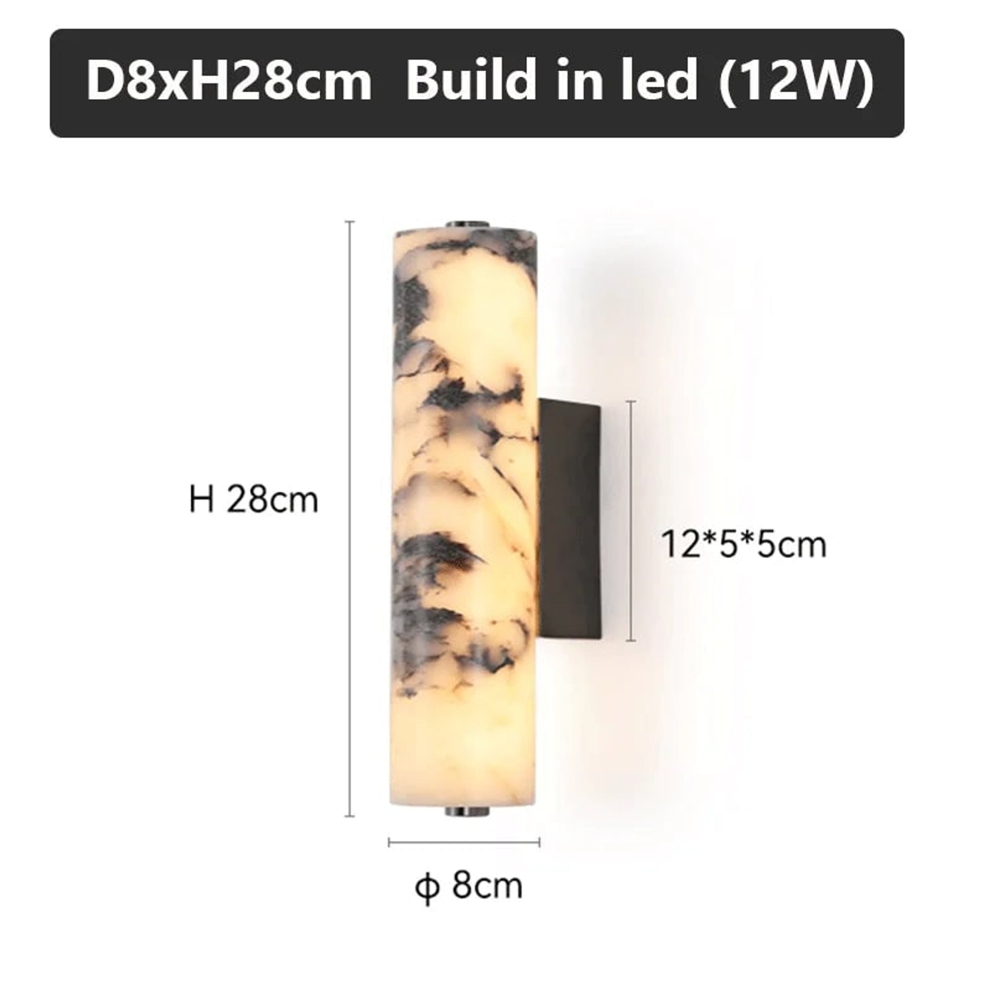 Natural Marble Wall Lights With Cylindrical Shades - Image 7