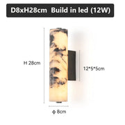 Natural Marble Wall Lights With Cylindrical Shades - Image 7