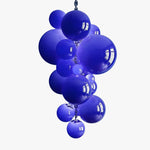 Neo Deco Chandeliers With Cobalt Glass Spheres - Image 1