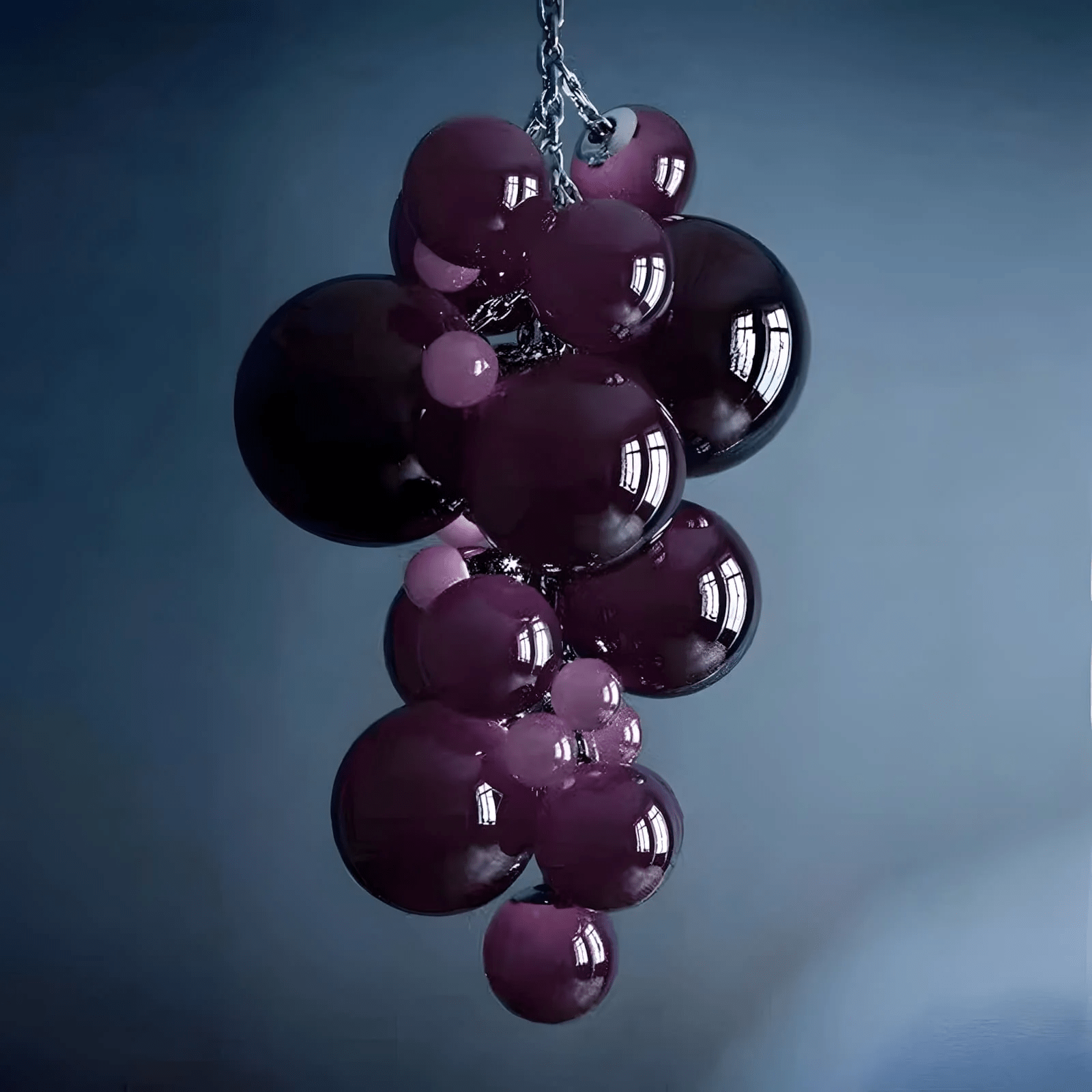 Neo Deco Chandeliers With Cobalt Glass Spheres - Image 11