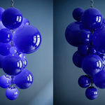 Neo Deco Chandeliers With Cobalt Glass Spheres - Image 12