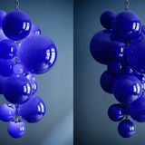 Neo Deco Chandeliers With Cobalt Glass Spheres - Image 12