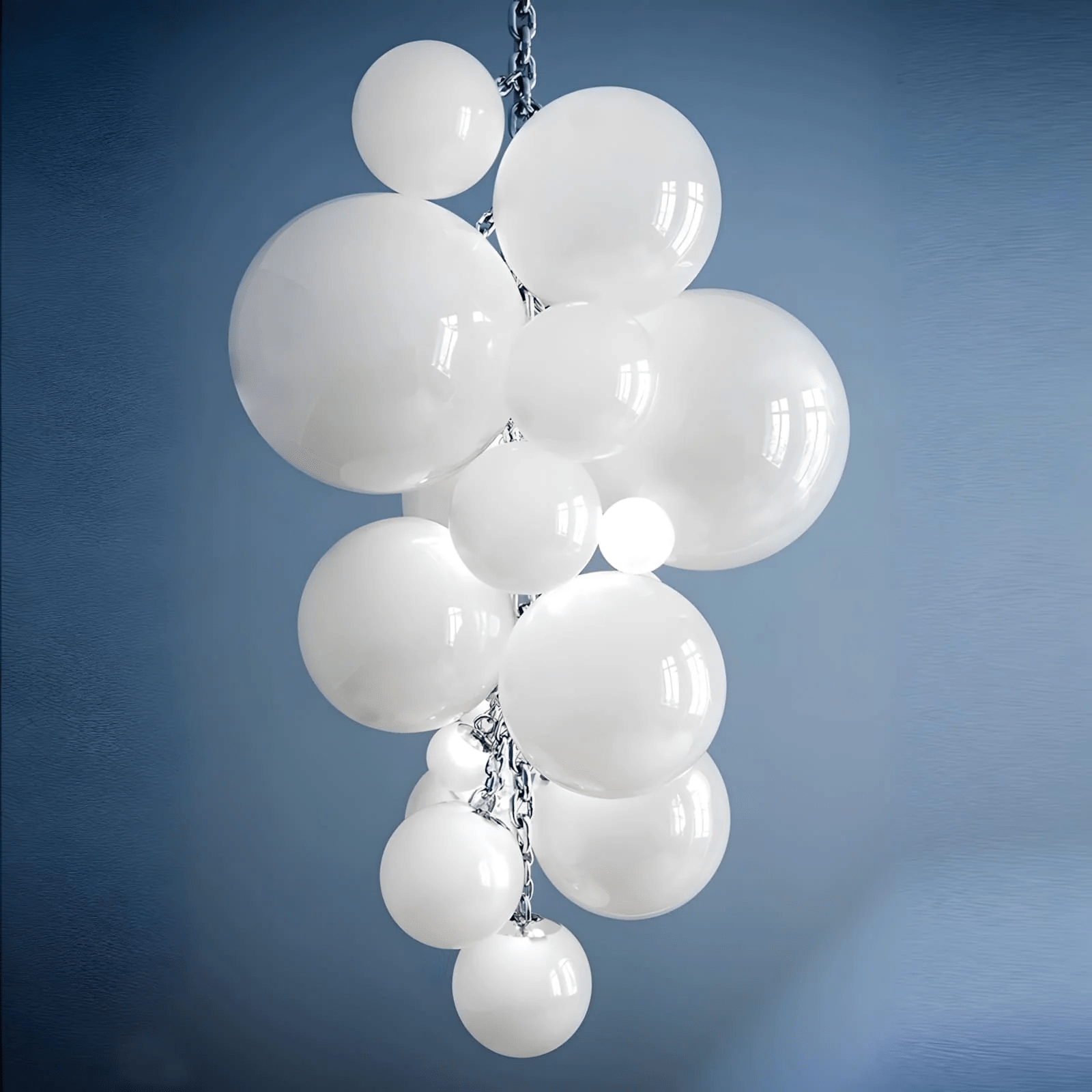 Neo Deco Chandeliers With Cobalt Glass Spheres - Image 13