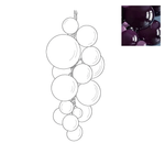 Neo Deco Chandeliers With Cobalt Glass Spheres - Image 19