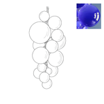 Neo Deco Chandeliers With Cobalt Glass Spheres - Image 20