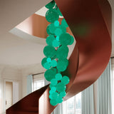 Neo Deco Chandeliers With Cobalt Glass Spheres - Image 5