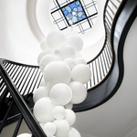 Neo Deco Chandeliers With Cobalt Glass Spheres - Image 7