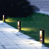 Outdoor Ground Light Modern Aluminum Rectangular Post With Vertical Illumination - Image 1