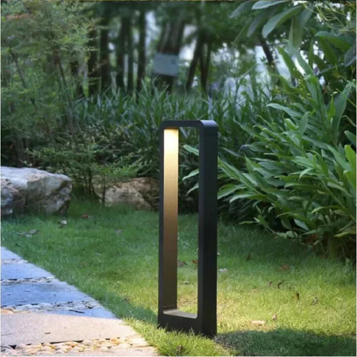 Outdoor Ground Light Modern Aluminum Rectangular Post With Vertical Illumination - Image 2