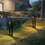 Outdoor Ground Light Modern Aluminum Rectangular Post With Vertical Illumination - Image 5