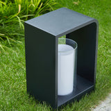 Outdoor Landscape Rectangular Frame Cylindrical Diffuser Plastic Black White - Image 6