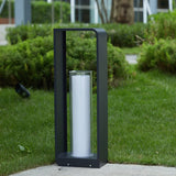 Outdoor Landscape Rectangular Frame Cylindrical Diffuser Plastic Black White - Image 13