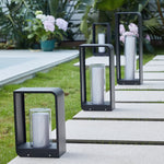 Outdoor Landscape Rectangular Frame Cylindrical Diffuser Plastic Black White - Image 14