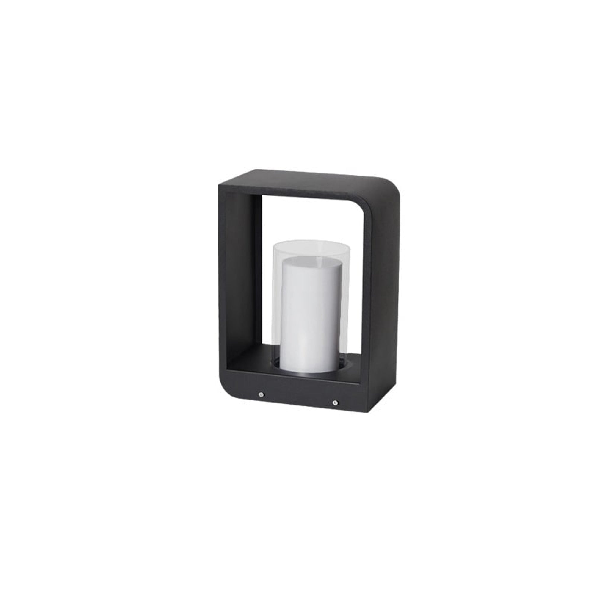 Outdoor Landscape Rectangular Frame Cylindrical Diffuser Plastic Black White - Image 7