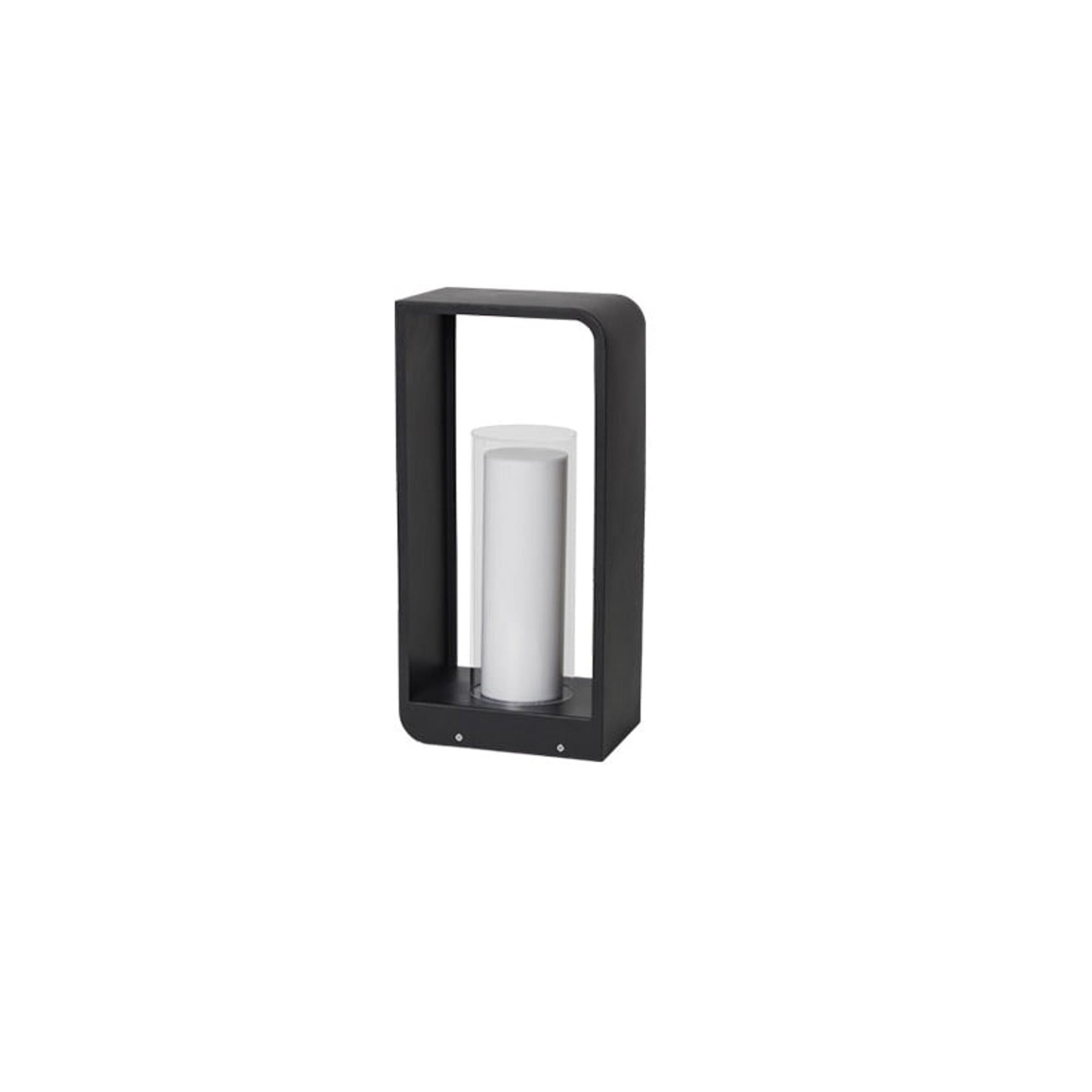 Outdoor Landscape Rectangular Frame Cylindrical Diffuser Plastic Black White - Image 8
