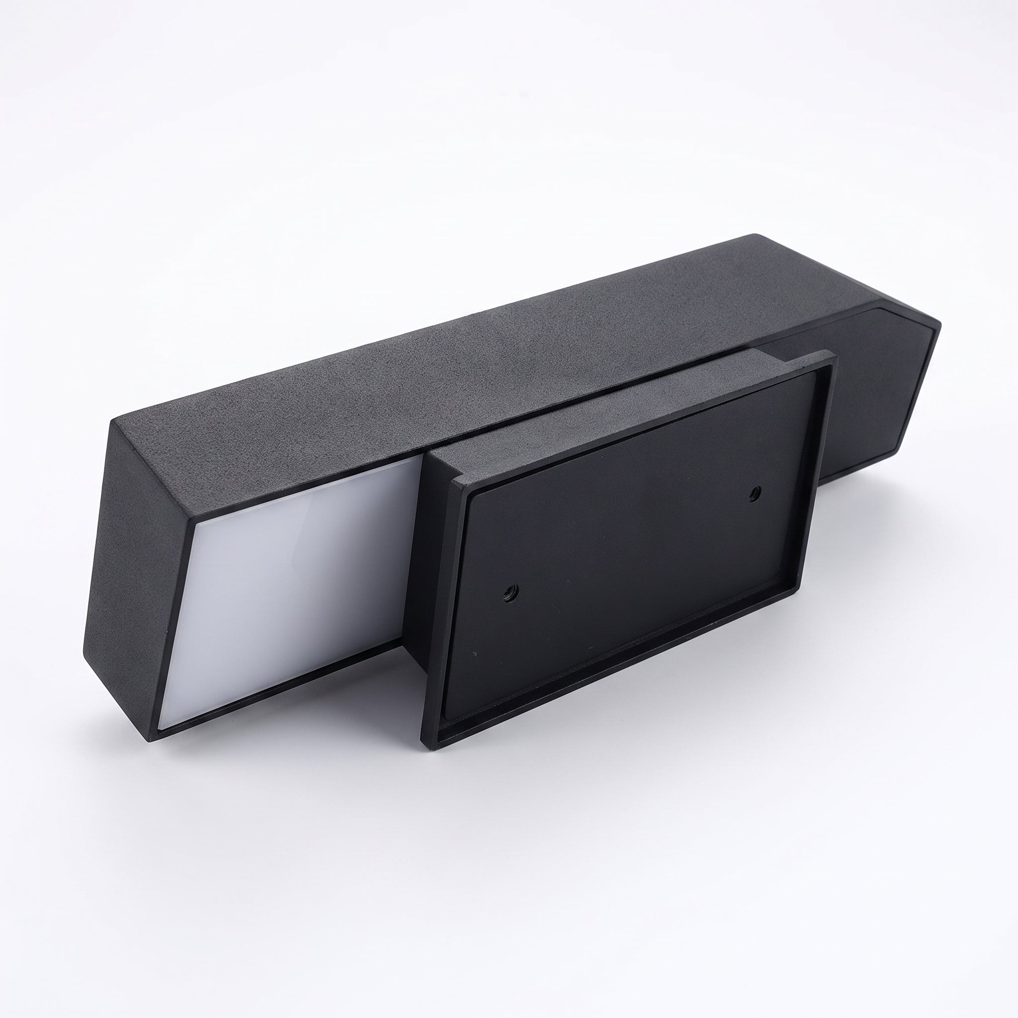 Outdoor Wall Sconce with Streamlined Rectangular Unit and LED - angle