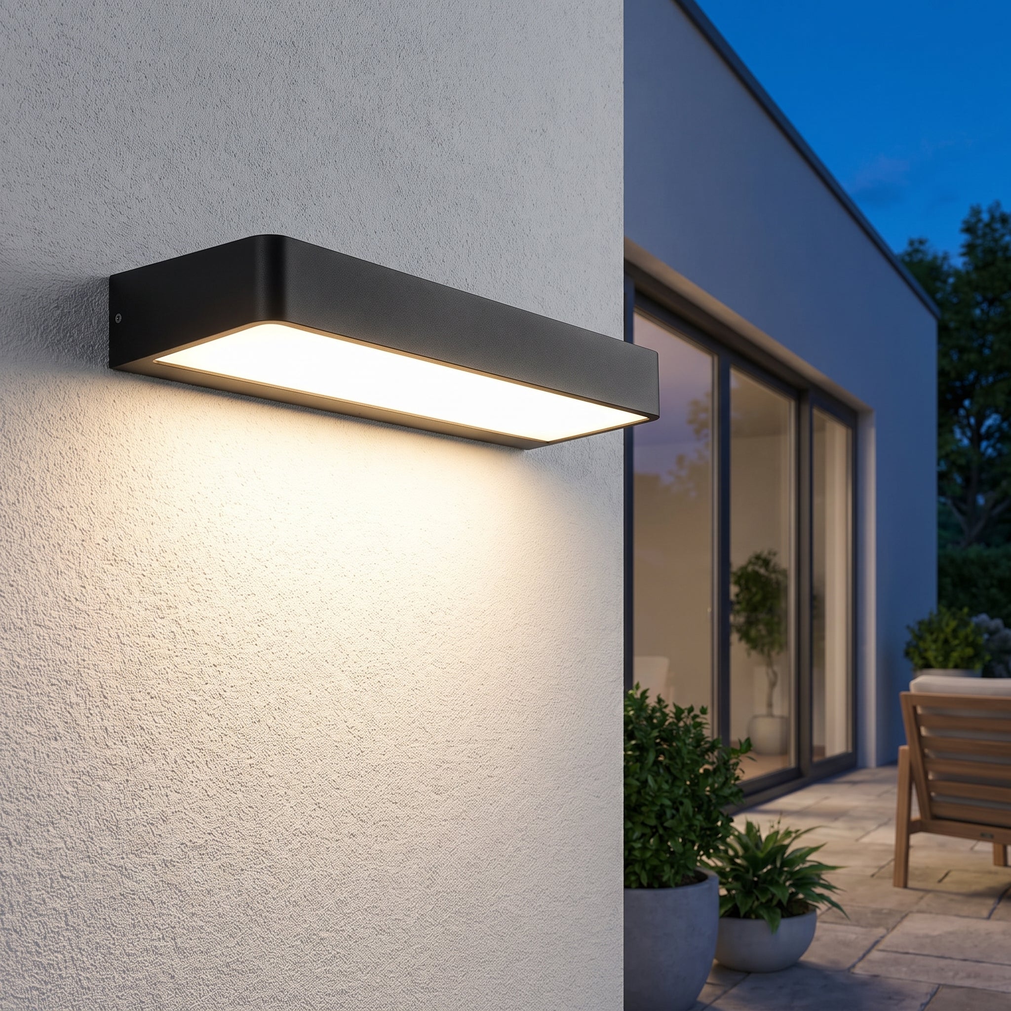 Outdoor Wall Sconce with Streamlined Rectangular Unit and LED - hero