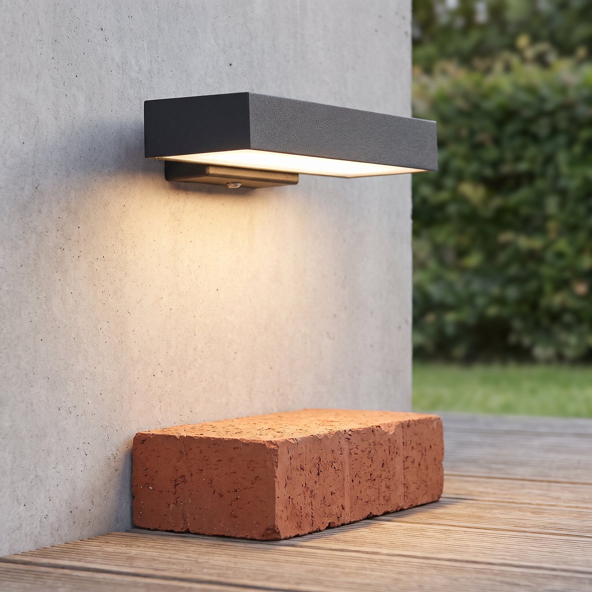 Outdoor Wall Sconce with Streamlined Rectangular Unit and LED - scale