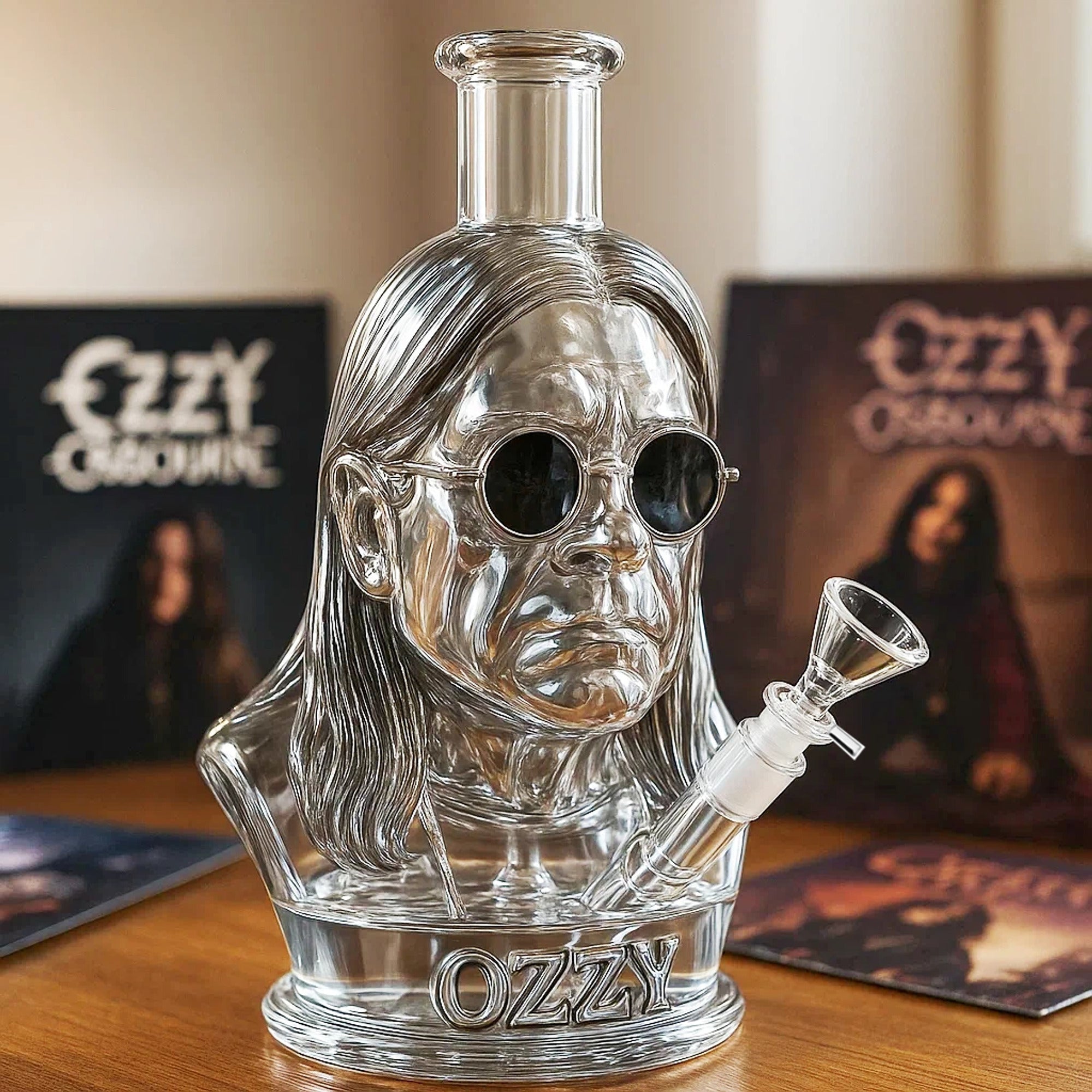 Ozzy Bust Halloween Lanterns & Candlelight Glass Bong Water Pipe Decoration With Removable Bowl - Image 3