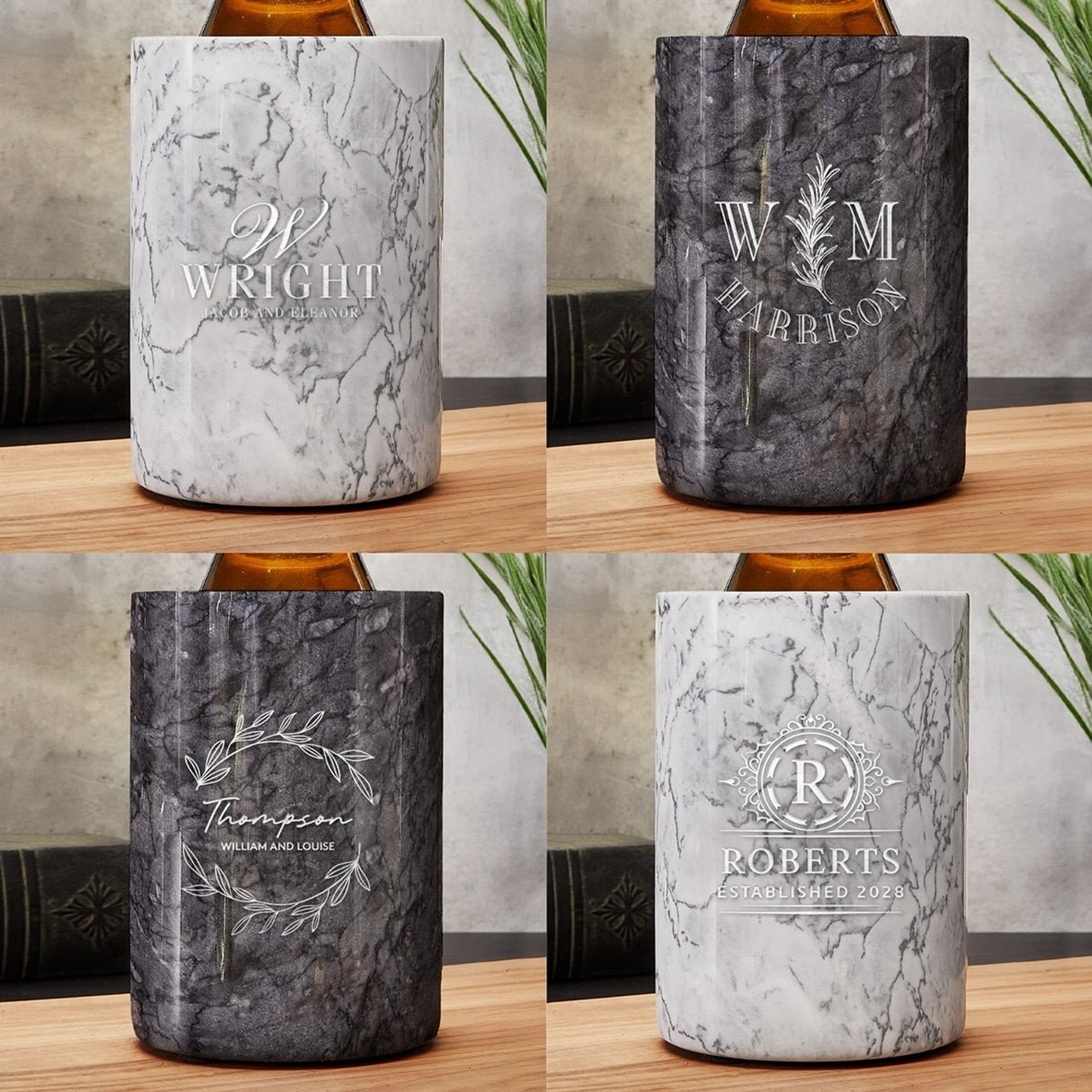 Personalised Marble Wine Chiller With Custom Design - Image 2