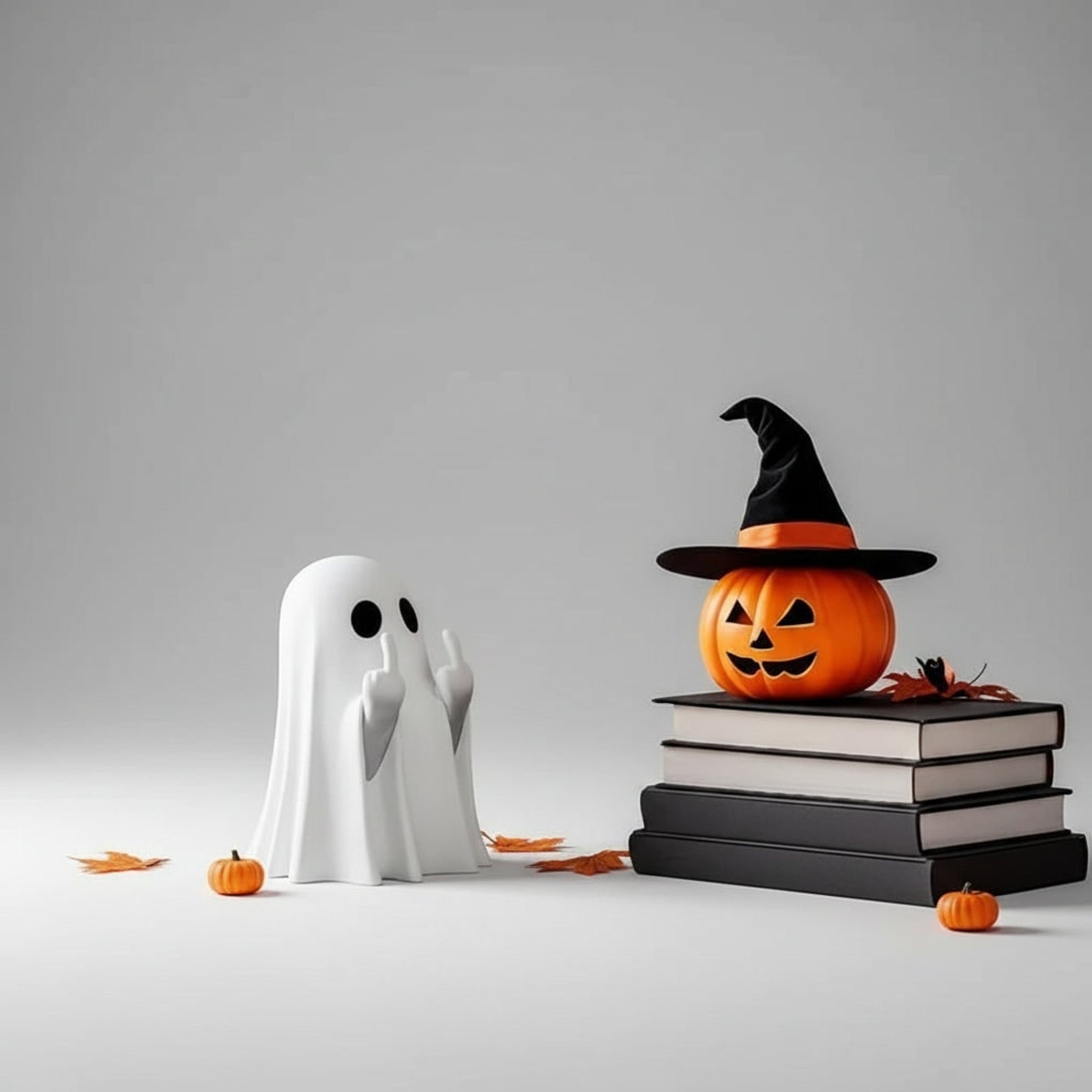 Plastic Middle Finger Gesture Halloween Table Decorations Ghost Figurine - Image 4