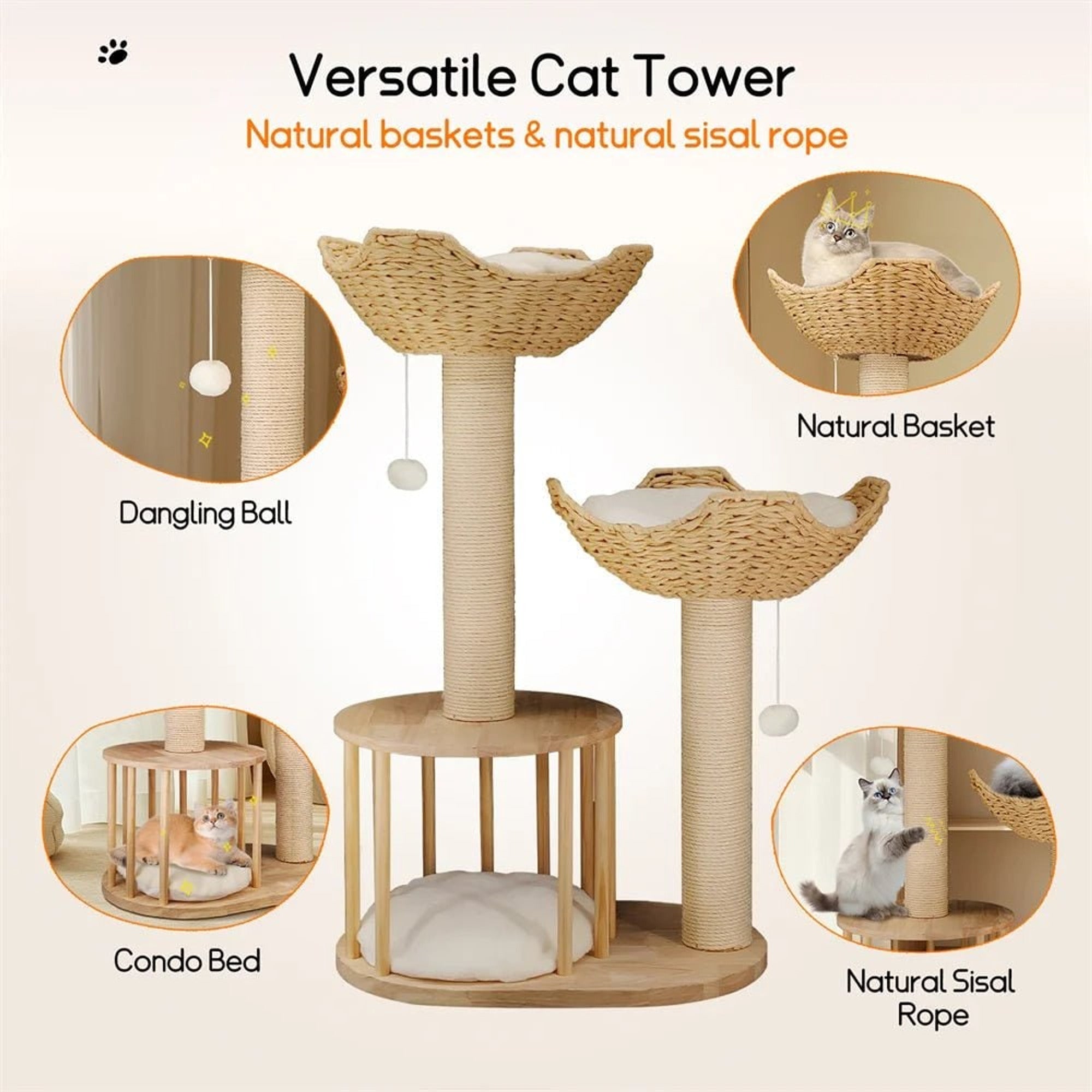 Plush Three Tier Cat Tree - Image 7
