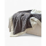 Plush Throw Blanket Cable-Knit Textured Sherpa Border - Image 3