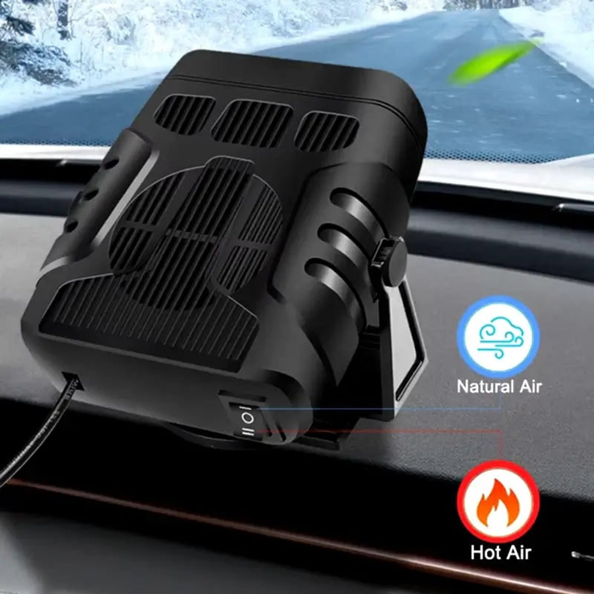 Portable Car Heater And Cooler With 360° Rotatable Bracket For Customizable Airflow And Improved Visibility - Image 7