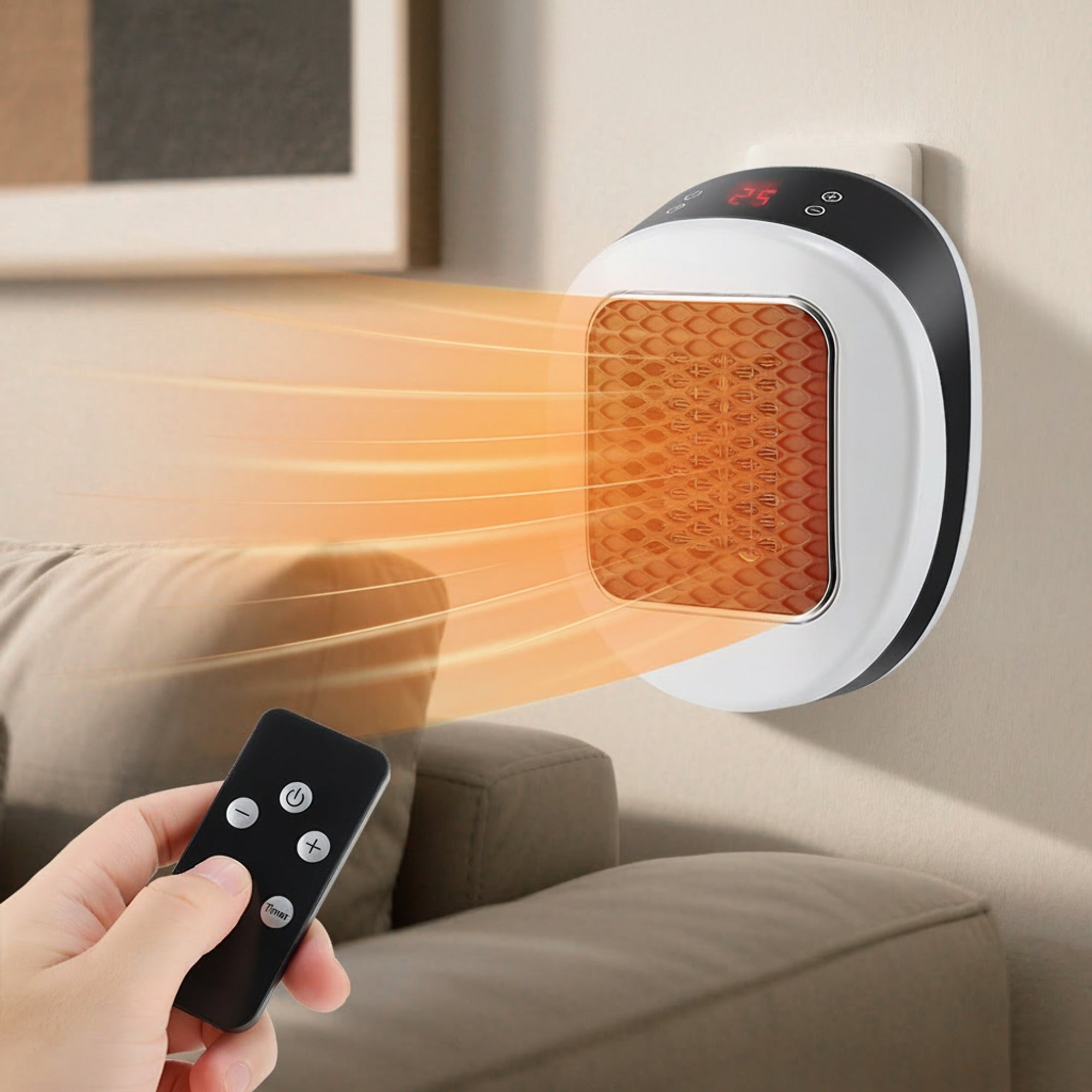 Portable Electric Heater 600w Compact Fast Heating Device With Remote Control For Energy-Efficient Warmth In Any Room - Image 1