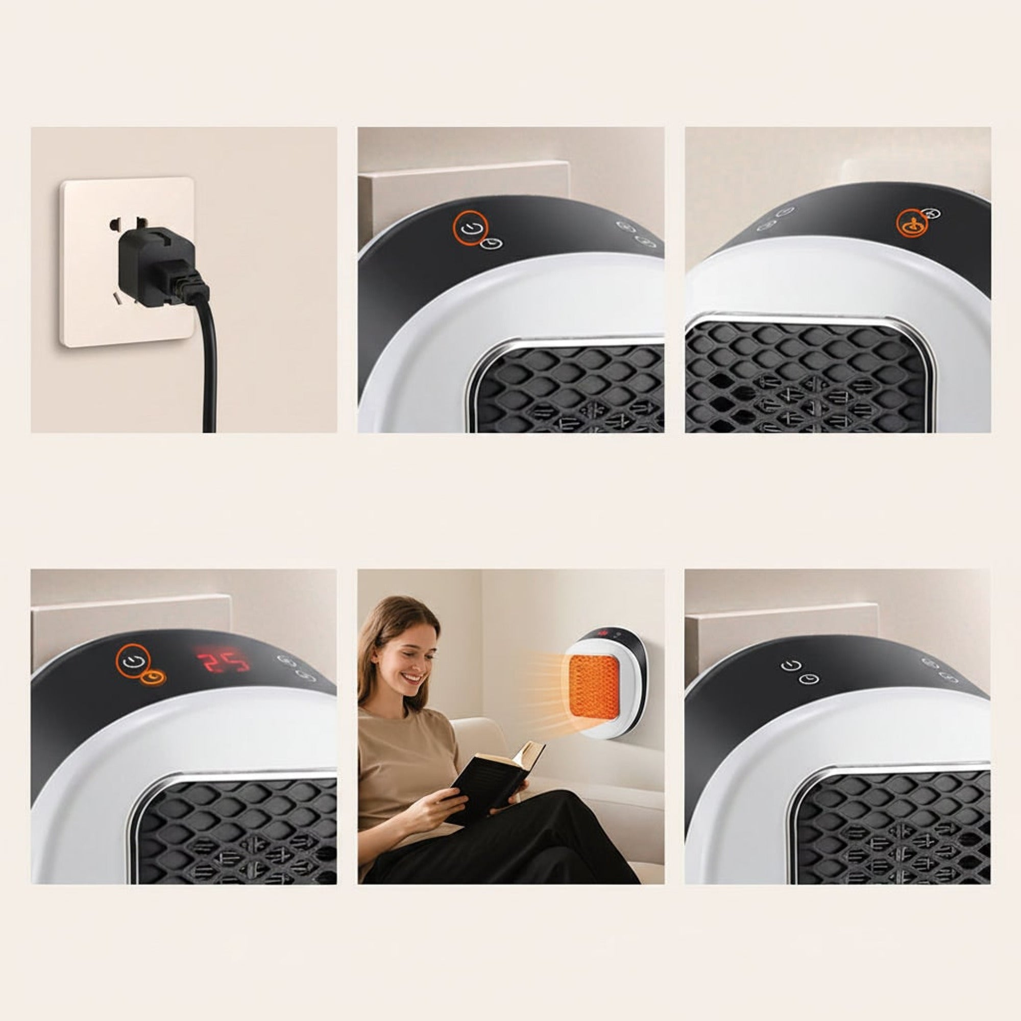 Portable Electric Heater 600w Compact Fast Heating Device With Remote Control For Energy-Efficient Warmth In Any Room - Image 2