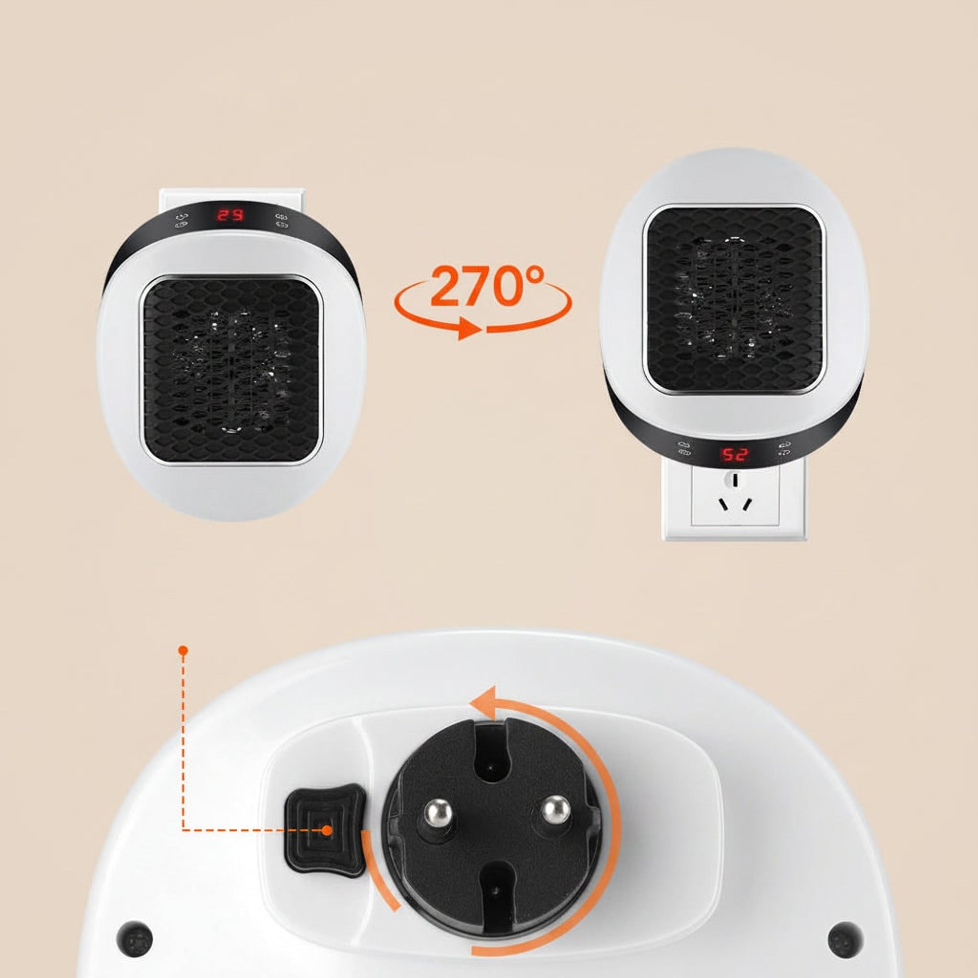 Portable Electric Heater 600w Compact Fast Heating Device With Remote Control For Energy-Efficient Warmth In Any Room - Image 3