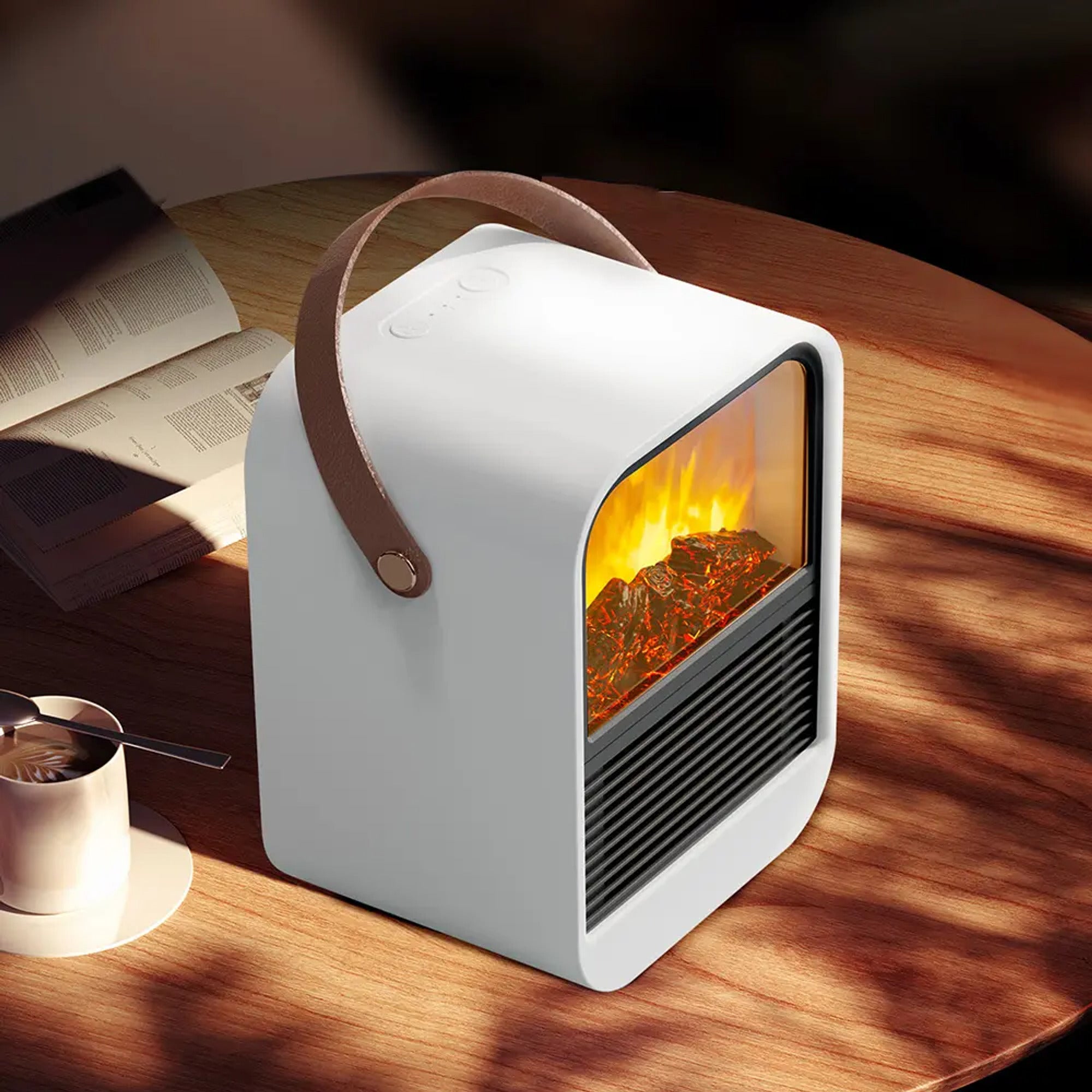 Portable Electric Heater Delivers Instant Warmth With Flame Ambiance For Desk Or Room - Image 1