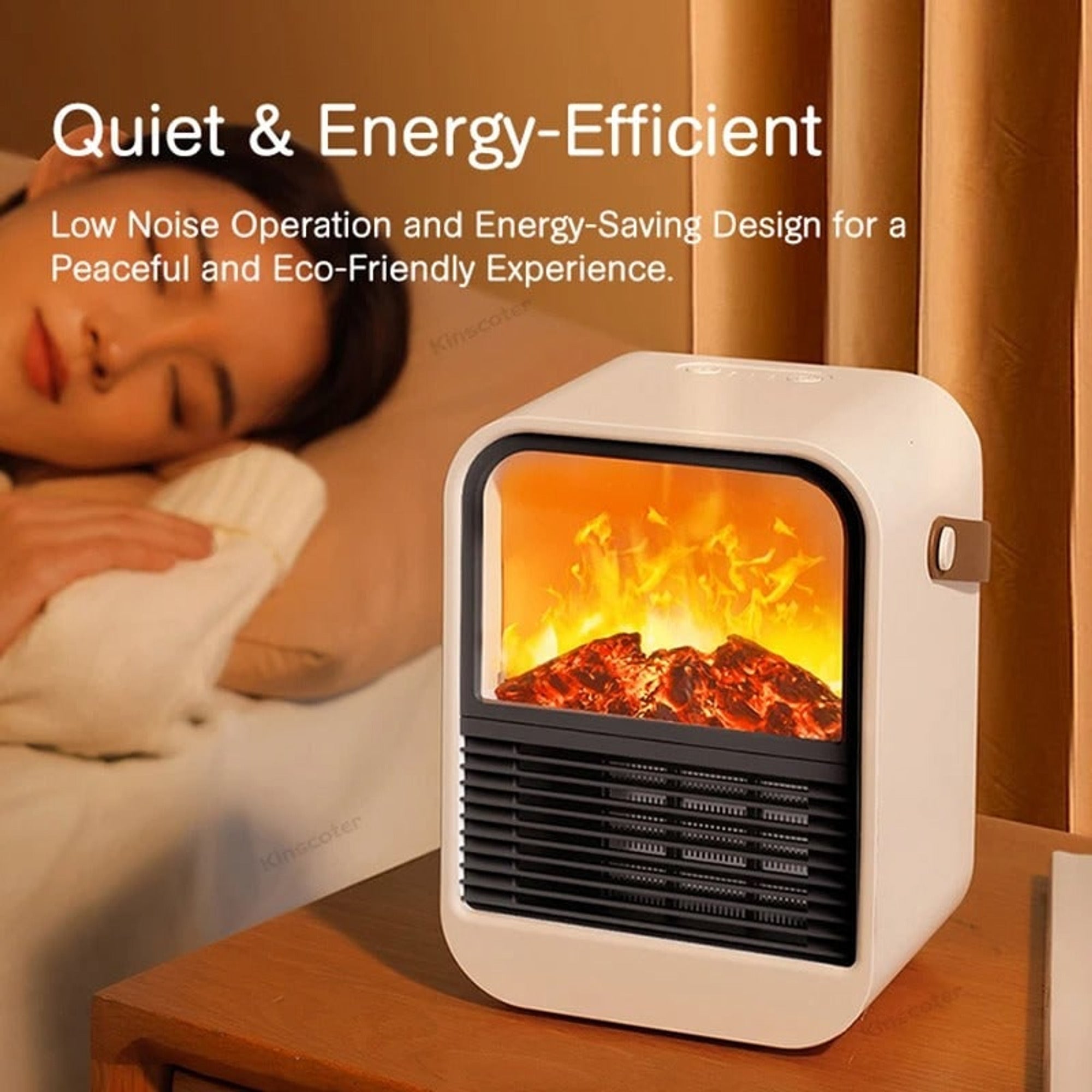 Portable Electric Heater Delivers Instant Warmth With Flame Ambiance For Desk Or Room - Image 3