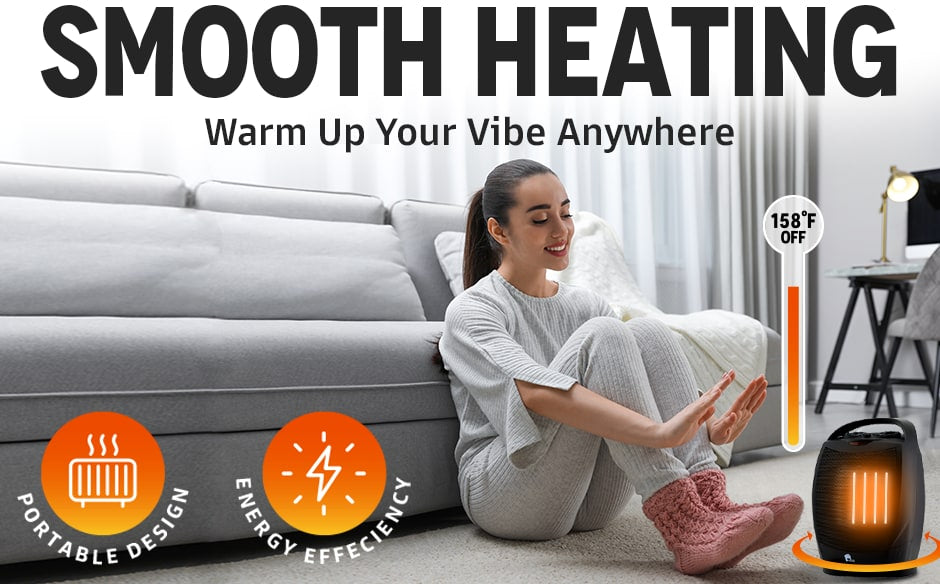 Portable Electric Heater With Super Quiet Oscillating Space For Indoor Use - Image 7