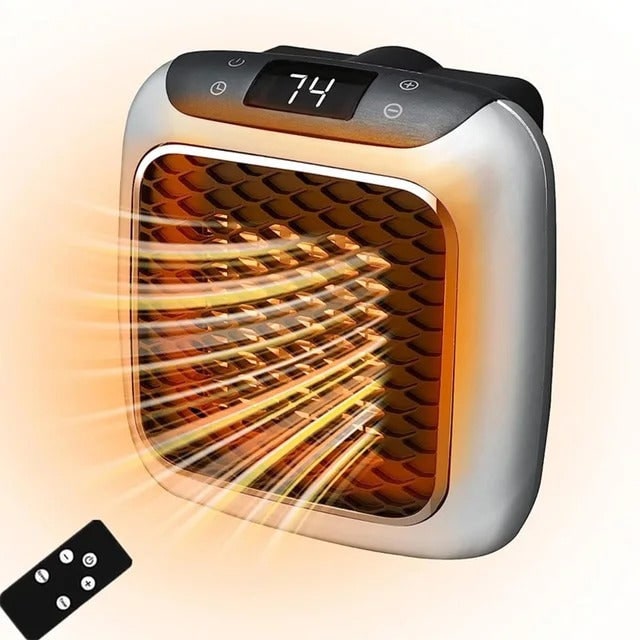 Portable Electric Heater With Thermostat 800 Watts Wall Plug Space Whisper-Quiet Operation 12-Hour Programmable Timer - Image 2