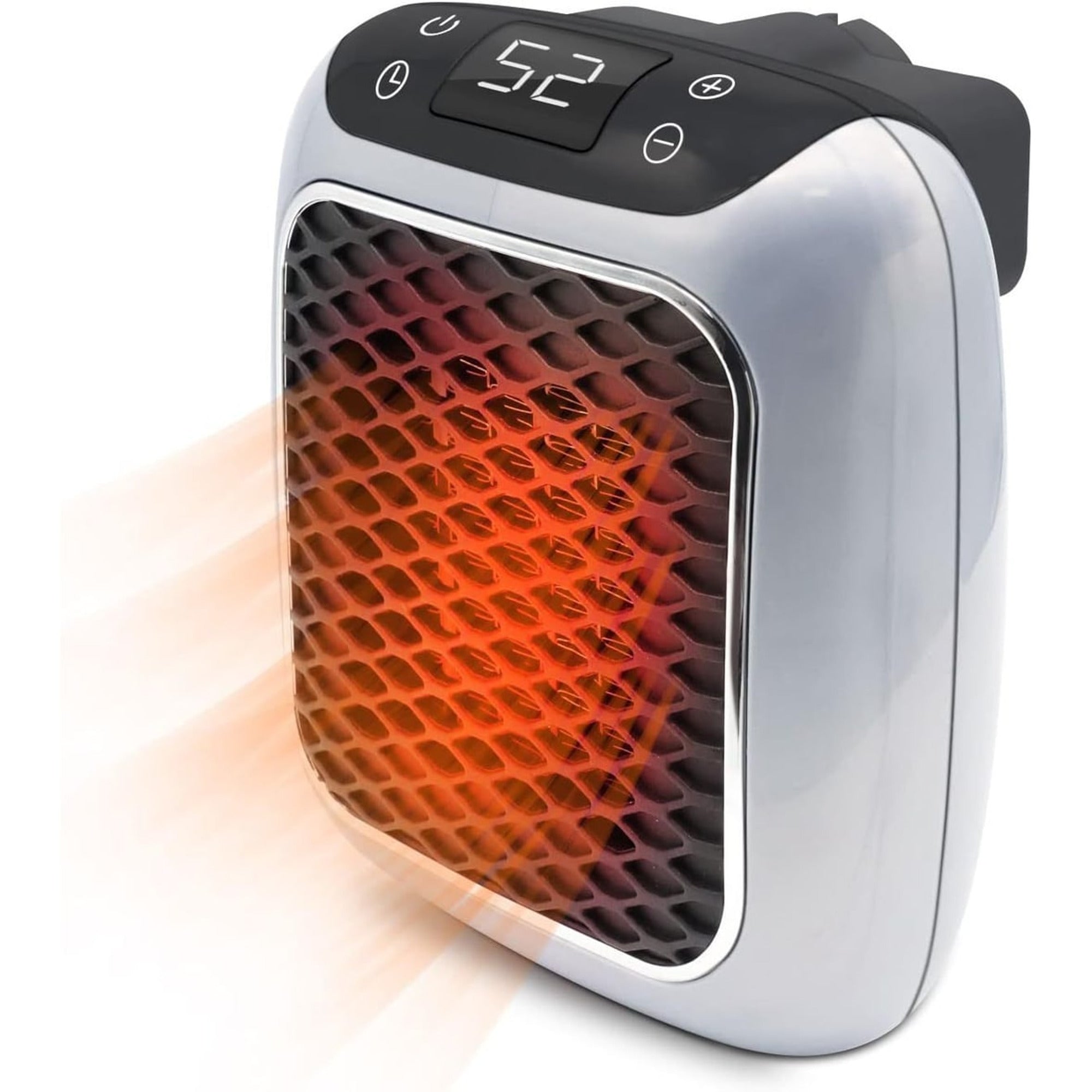 Portable Electric Heater With Thermostat 800 Watts Wall Plug Space Whisper-Quiet Operation 12-Hour Programmable Timer - Image 1